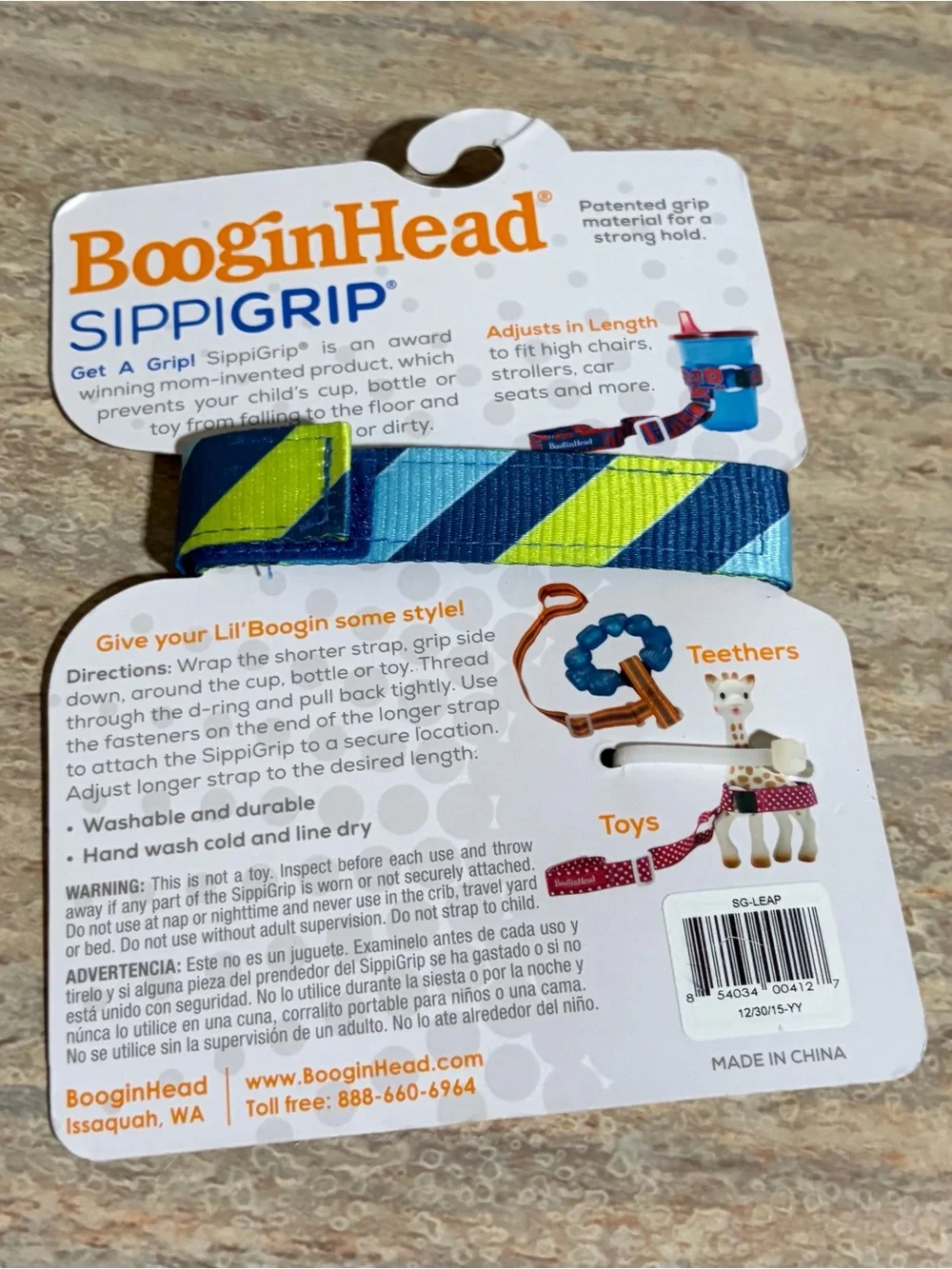 BooginHead Sippigrip Cup Holder Strap & Giftty 2-Babby Mittens Teeting Toys Set